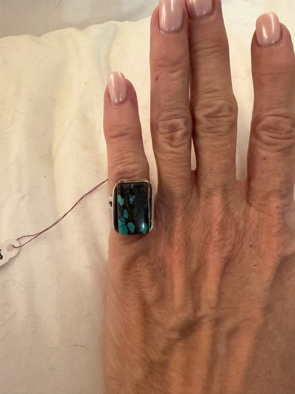 Sterling silver hubai turquoise ring hand made -My Rocks Rock - Picture 6 of 6